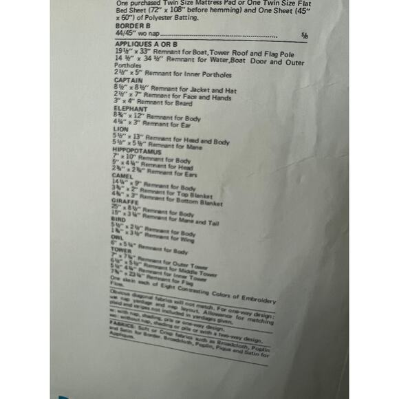 Vogue 1327 quilt pattern noah's ark twin or crib quilt - Picture 6 of 6